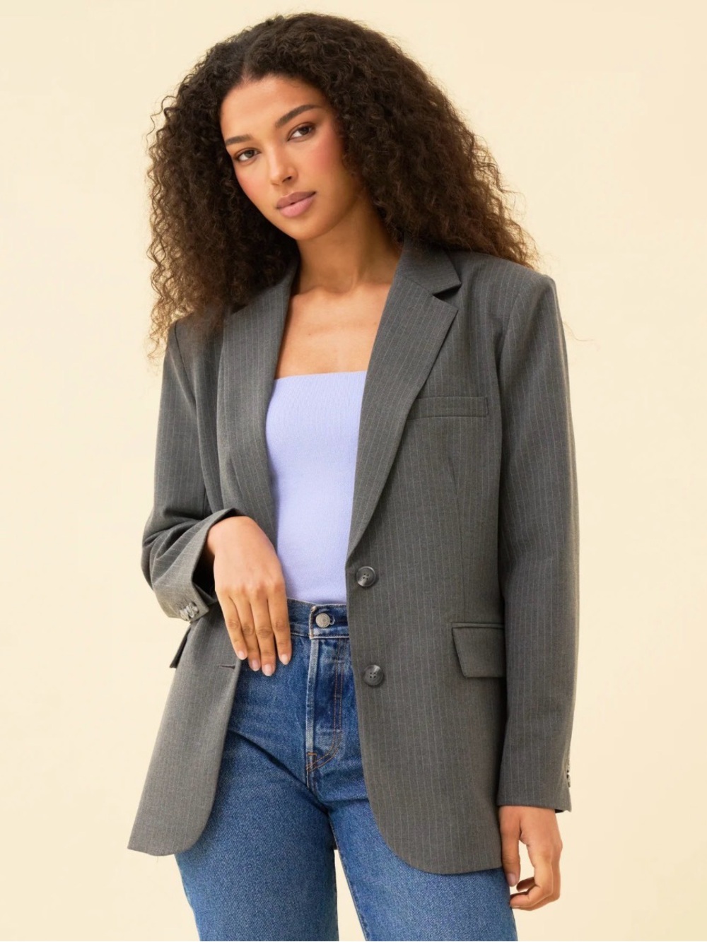 Women's Gray Blazer Jacket